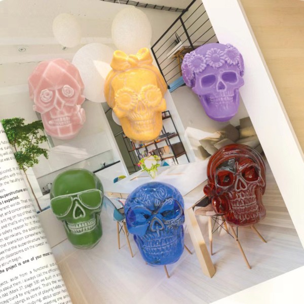 Epoksi Cadılar Bayramı Model Kuru Kafa Kafatası Kalıbı Silikon GT9551