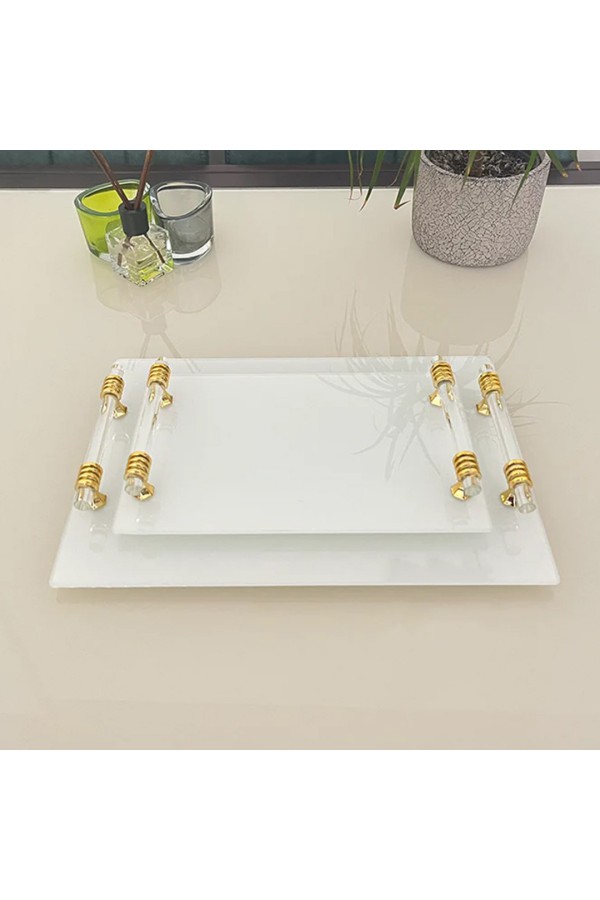 Epoksi Tepsi Kulp Şeffaf Cam Kulp Gold