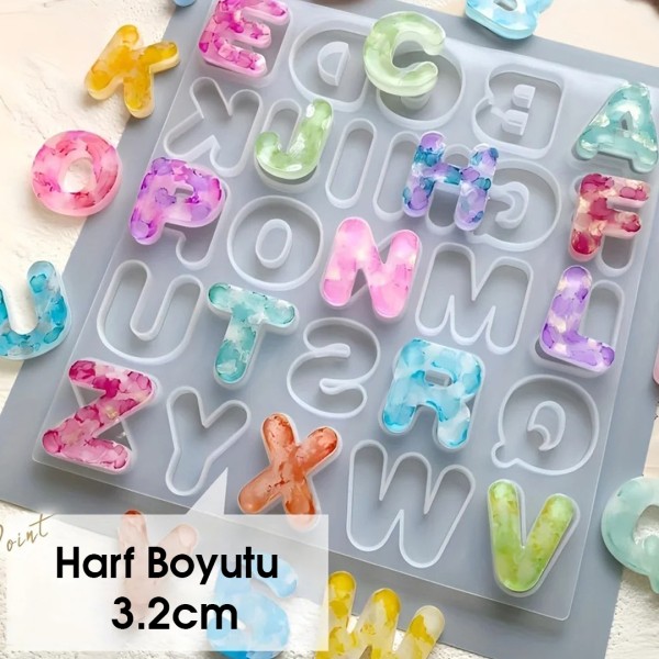 Epoksi Bubble Harf Kalıbı Orta Boy Harf Boyutu 3.2cm GT9354