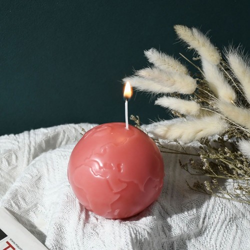 Epoksi Dünya Temalı Mumluk Taş Tozu Dekoratif Dünya Haritası Kalıbı Silikon 7.1x7.1cm