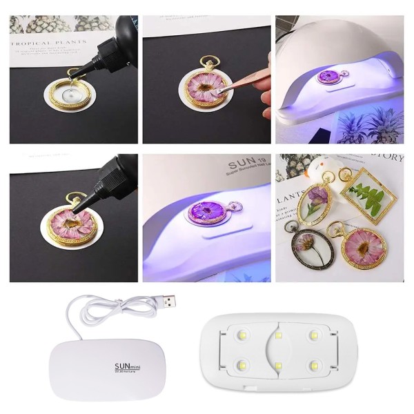 Suni Mini Uvled Nail Lamp Epoksi Uv Kurutucu Oje Kurutucu Makine Beyaz 6W Max