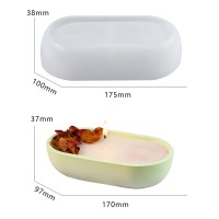Epoksi Oval Kase Mumluk Beton Saksı Taş Tozu Kase Kalıbı Silikon 17.5x10cm