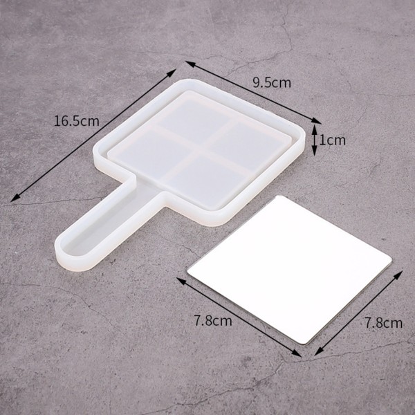Epoksi Ayna Kalıbı Saplı El Aynası Kalıbı Silikon Kare Model 16.5x9.5cm Epoksi Ayna Kalıbı Saplı El Aynası Kalıbı Silikon Kare Model 16.5x9.5cm