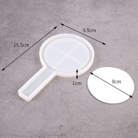 Epoksi Ayna Kalıbı Saplı El Aynası Kalıbı Silikon Yuvarlak Model 16.5x9.5cm