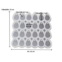Epoksi Çoklu Damla Kalıbı Kolye Damla Kalıbı Silikon 3x2cm