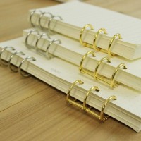 Epoksi Defter Kapağı Bağlantı Aparatı Defter Bağlama Metal Halka - Gold 2 Adet
