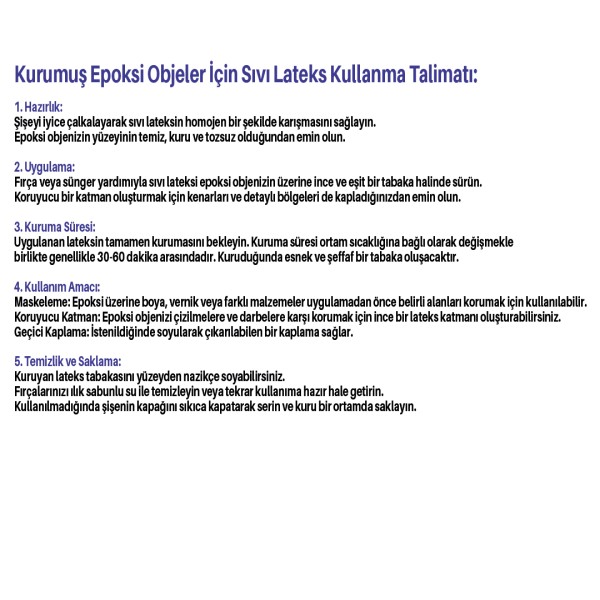 Epoksi Lateks Katman Koruyucu Lateks Sıvısı - 100ML