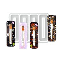 Epoksi Çoklu Toka Kalıbı Dikdörtgen Toka Kalıbı Silikon 6.5cm