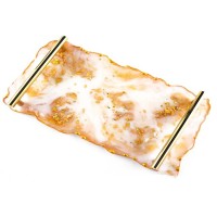 Epoksi Tepsi Kalıbı Dikdörtgen Tepsi Kalıbı Dalgalı Model Kalıbı Silikon 30.5x17x0.8cm