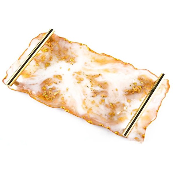 Epoksi Tepsi Kalıbı Dikdörtgen Tepsi Kalıbı Dalgalı Model Kalıbı Silikon 30.5x17x0.8cm