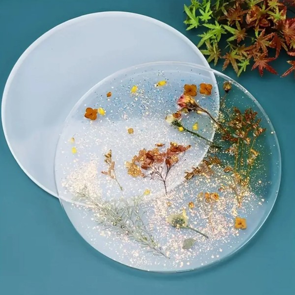 Epoksi Yuvarlak Tepsi Kalıbı Daire Tepsi Kalıbı Silikon 30cm
