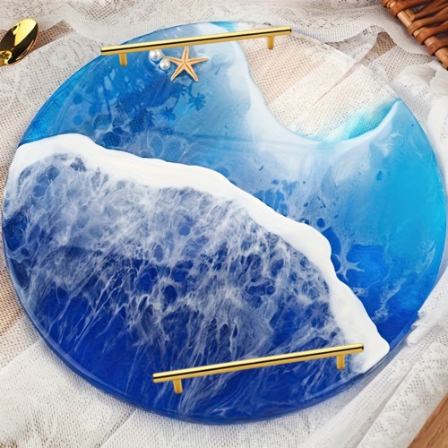 Epoksi Yuvarlak Tepsi Kalıbı Daire Tepsi Kalıbı Silikon 30cm