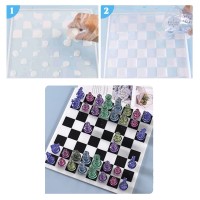 Epoksi Satranç Tahtası Kalıbı Silikon Orta Boy 18x18cm Taş Kalıbı Hediyeli