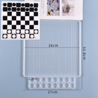 Epoksi Satranç Takımı Kalıbı Silikon Satranç Taş Kalıbı Silikon 26x26cm