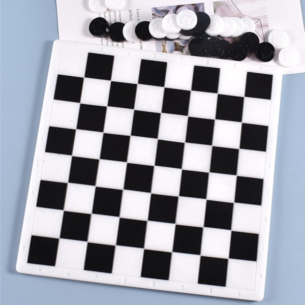 Epoksi Satranç Takımı Kalıbı Silikon Satranç Taş Kalıbı Silikon 26x26cm