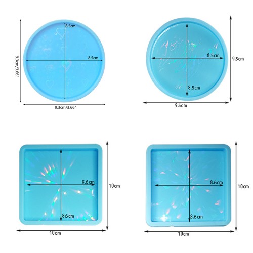 Epoksi Hologram Kalıbı Hologram Bardak Altlığı Kalıbı Silikon Seti 4 Parça