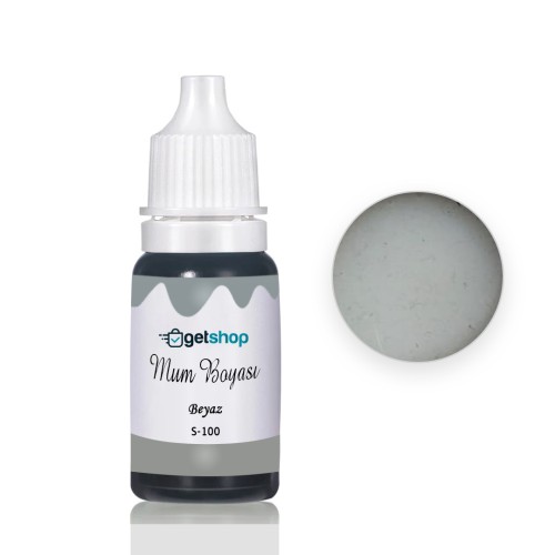 Mum Boyası Mum Renklendirici Boya Mum Sıvı Pigment 15ml - S100 Beyaz