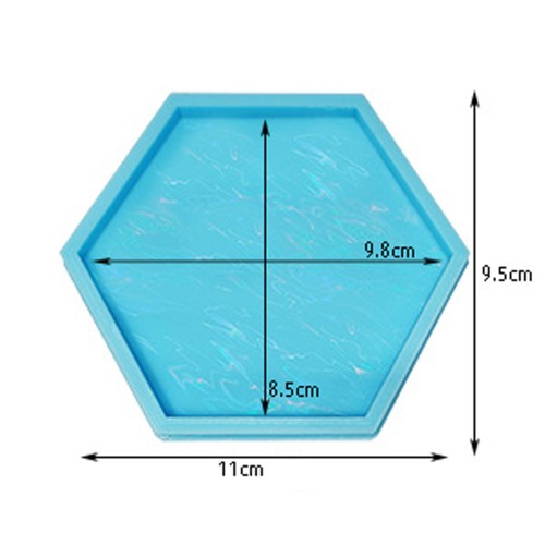 Epoksi Sekizgen Bardak Altlığı Desenli Bardak Altı Hologram Kalıbı Silikon 8.5x8.5cm GT9481