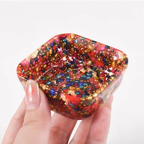 Epoksi Çerezlik Kalıbı Taş Tozu Çerezlik Kalıbı Kare Takı Kutusu Kalıbı Silikon 6.6x2.5cm