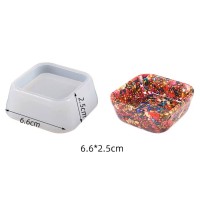 Epoksi Çerezlik Kalıbı Taş Tozu Çerezlik Kalıbı Kare Takı Kutusu Kalıbı Silikon 6.6x2.5cm