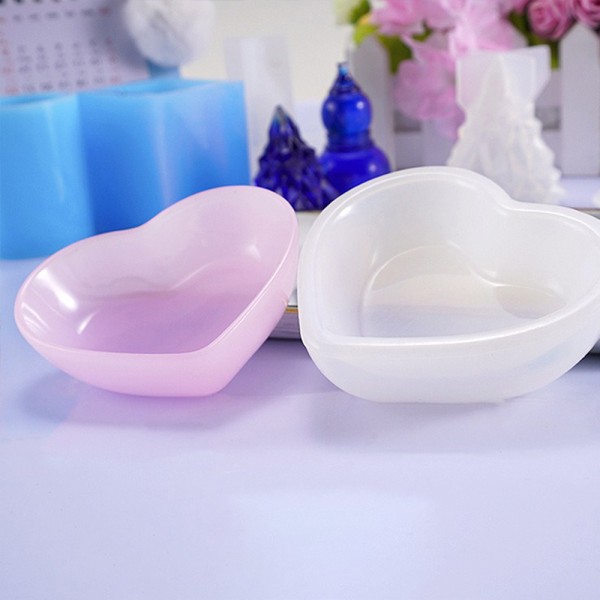 Epoksi Çerezlik Kalıbı Taş Tozu Çerezlik Kalıbı Kalp Takı Kutusu Kalıbı Silikon 8.2x6.9x2.5cm