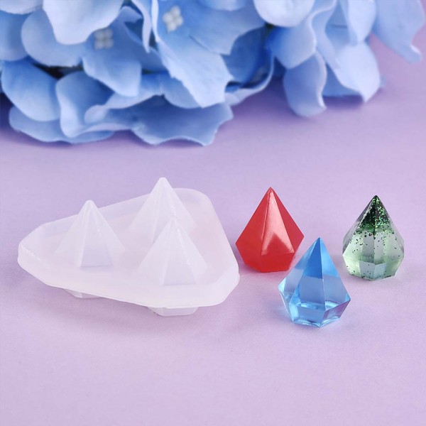 Epoksi Elmas Kolye Kalıbı Kristal Elmas Küpe Kalıbı Silikon 1.8x1.3cm