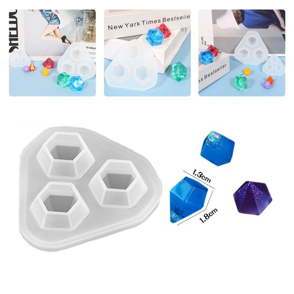 Epoksi Elmas Kolye Kalıbı Kristal Elmas Küpe Kalıbı Silikon 1.8x1.3cm