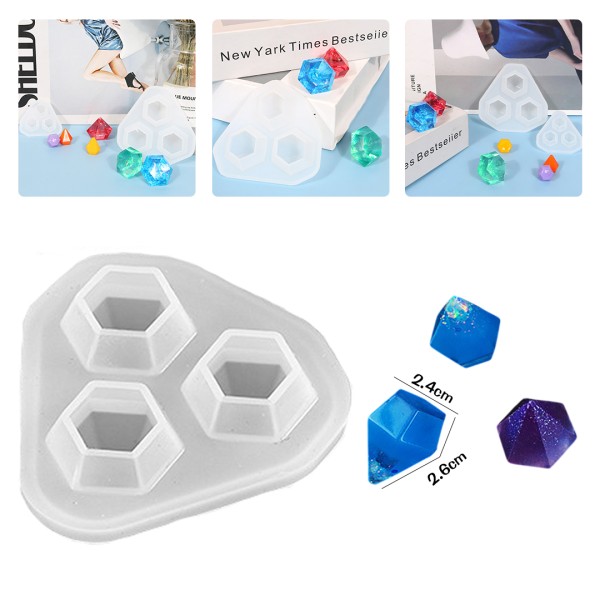 Epoksi Elmas Kolye Kalıbı Kristal Elmas Küpe Kalıbı Silikon 2.6x2.4cm
