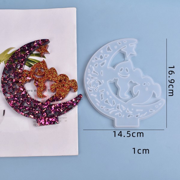 Epoksi Hayalet Kalıbı Masa Süsü Hayalet Kalıbı Cadılar Bayramı Kalıbı Silikon 16.9.14.5cm
