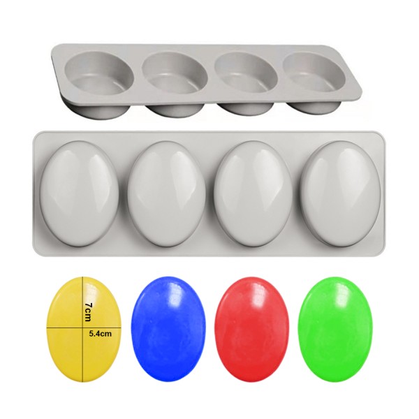 Sabun Kalıbı Oval Sabun Kalıbı Çoklu Oval Sabun Kalıbı Silikon 7.5.4cm GT793
