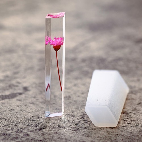 Epoksi Dörtgen Kolye Kalıbı Takı Kalıbı Silikon 5x2.2cm