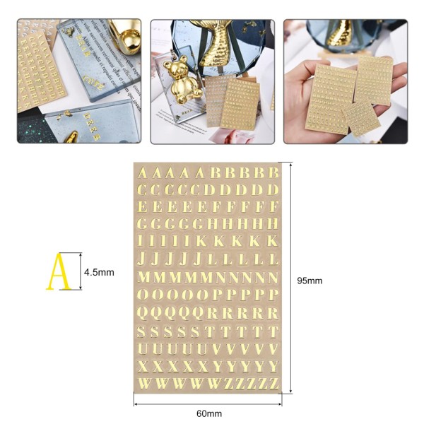 Epoksi Harf Sticker Çıkartmalı Sticker Harf Gold 45mm Epoksi Harf Sticker Çıkartmalı Sticker Harf Gold 45mm