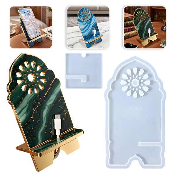 Epoksi Telefon Tutucu Ramazan Modeli Ayaklı Telefon Tutucu Kalıbı Silikon 19x10cm