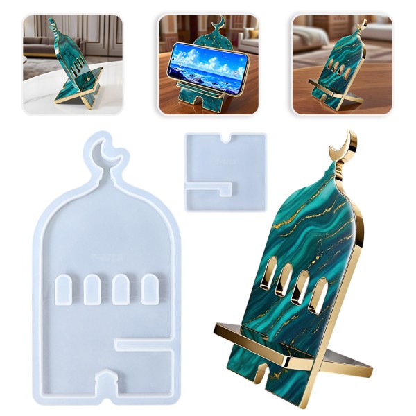 Epoksi Telefon Tutucu Ramazan Modeli Ayaklı Telefon Tutucu Kalıbı Silikon 18.8x9.4cm