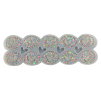 Epoksi Çoklu Kalp Anahtarlık Kalıbı Oval Ortası Boş Kalp Kolye Kalıbı Silikon 4.5x3.4cm