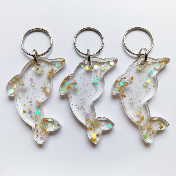 Epoksi Çoklu Yunus Kalıbı Yunus Anahtarlık Kalıbı Silikon 4.5x2.2cm