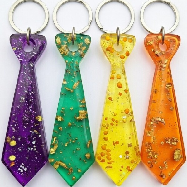 Epoksi Çoklu Kravat Kalıbı Kravat Anahtarlık Kalıbı Kolye Küpe Kalıbı Silikon 3.8x1.1cm