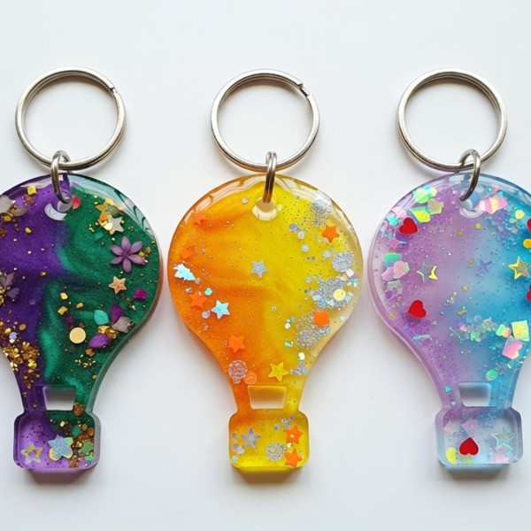 Epoksi Çoklu Kapadokya Balonu Kalıbı Balon Kalıbı Anahtarlık Silikon 4.5x3cm