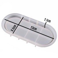 Epoksi Oval Tabak Kalıbı Taş Tozu Tabak Kalıbı Alçı Tabak Kalıbı Silikon 23x9.5cm