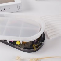 Epoksi Oval Tabak Kalıbı Taş Tozu Tabak Kalıbı Alçı Tabak Kalıbı Silikon 23x9.5cm