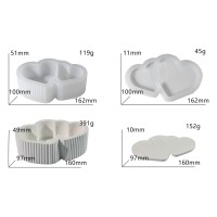 Epoksi Kalp Mumluk Kalıbı Taş Tozu Takı Kutusu Evli Çift Kalp Kalıbı Silikon 16x9.7x4.9cm