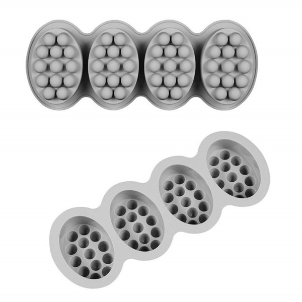 Sabun Kalıbı Oval Masaj Sabunu Kalıbı Tırtıklı Masaj Terafi Sabun Kalıbı Silikon 8.5x5.9x4.5cm