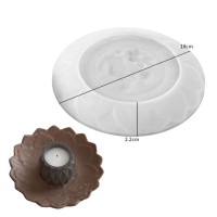 Epoksi Tabak Kalıbı Lotus Tabak Kalıbı Taş Tozu Çiçek Tabak Kalıbı Silikon 18x18x2.2cm