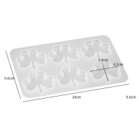 Epoksi Yonca Kalıbı Yonca Anahtarlık Kalıbı Kolye Yonca Kalıbı Silikon 4.1x3.9cm
