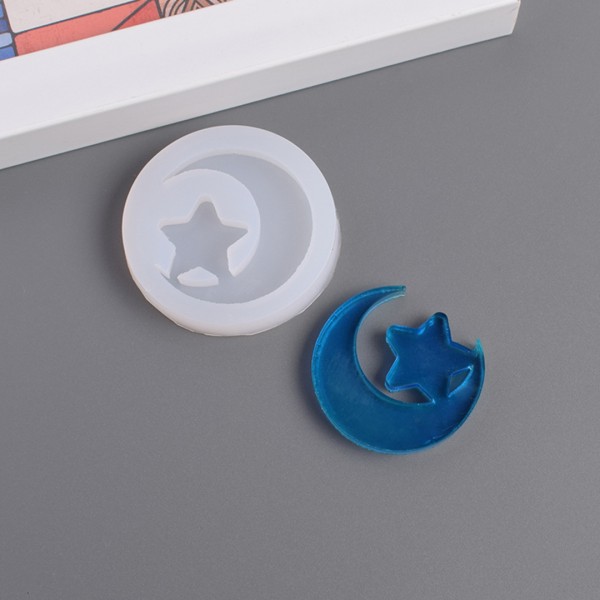 Epoksi Ayyıldız Kolye Kalıbı Ayyıldız Küpe Kalıbı Silikon 4x3.7cm