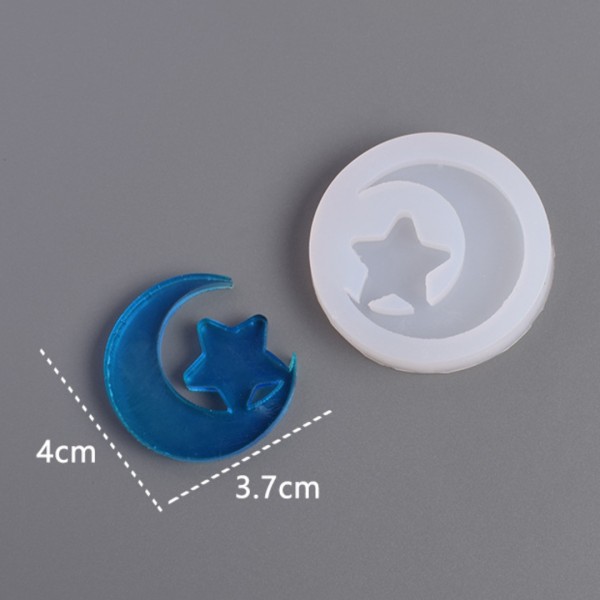 Epoksi Ayyıldız Kolye Kalıbı Ayyıldız Küpe Kalıbı Silikon 4x3.7cm