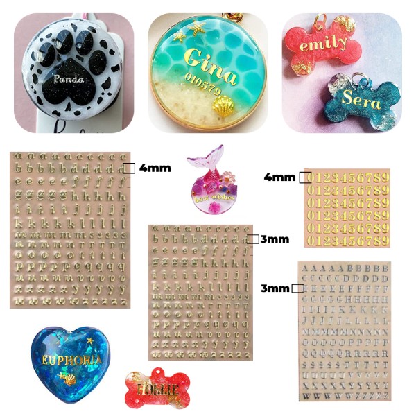 Epoksi Sticker Kabartmalı Epoksi Sticker Seti - 4 Parça