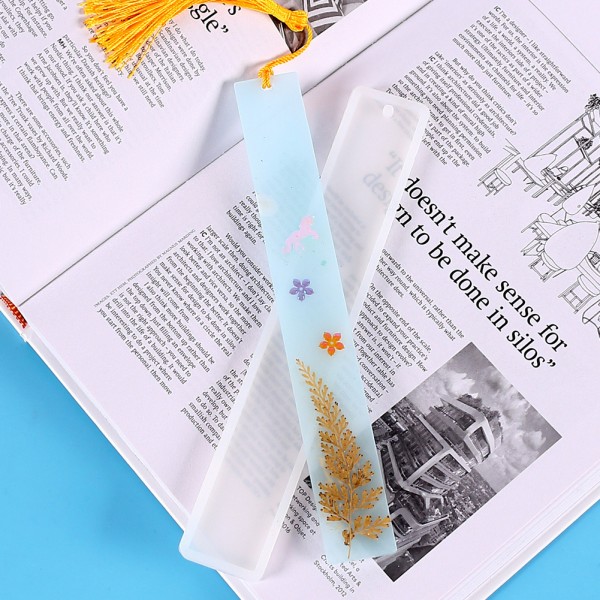 Epoksi Kitap Ayracı Kalıbı Büyük Boy Kitap Ayracı Kalıbı Silikon 19.5x3.1cm 5 Adet