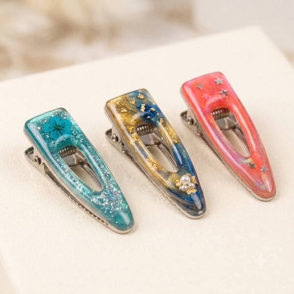Epoksi Toka Aparatı Klips Oval Ortası Boş Nikel 5.5cm 100 Adet