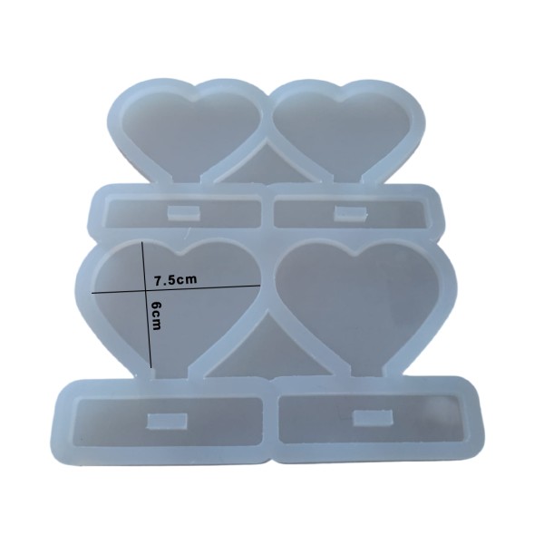 Epoksi Çoklu Kalp Magnet Kalıbı Ayaklı Kalp Masa Süsü Kalıbı Silikon 7.5x6cm Epoksi Çoklu Kalp Magnet Kalıbı Ayaklı Kalp Masa Süsü Kalıbı Silikon 7.5x6cm